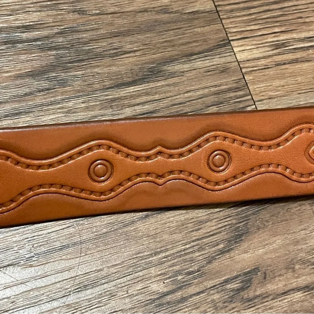 Lord Leather Belt Made In Italy Tan with Silver Tone Buckle